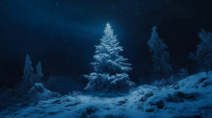 雪とクリスマスツリー