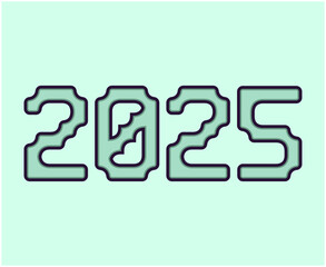 Happy New Year 2025 Holiday Design Abstract Vector Illustration