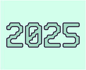 Happy New Year 2025 Holiday Design Abstract Vector Illustration