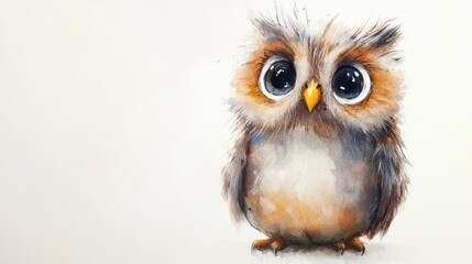 Naklejka premium Adorable Watercolor Owl Illustration