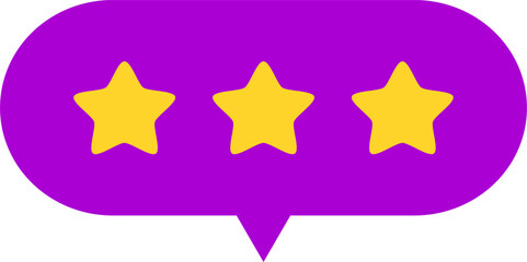 Balloon with 3 stars. 3 stars rating icon.