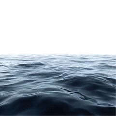 Naklejka premium Calm blue ocean water with a small white bird flying in the distance.