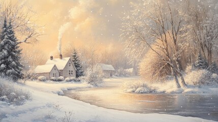 Luxury sparkling snow creates a breathtaking winter scene, emphasizing the beauty of winters charm. The luxurious sparkle of snow adds a serene atmosphere to this winter landscape.