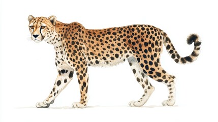 Watercolor Cheetah with Warm Golden Fur