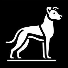 white color dog logo vector illustration.
