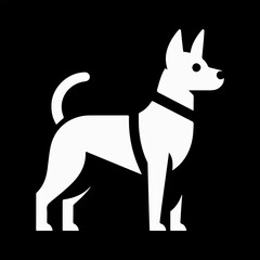 white color dog logo vector illustration.
