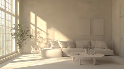 白と部屋とソファ