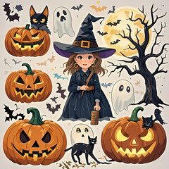 Fototapeta premium Halloween Clipart