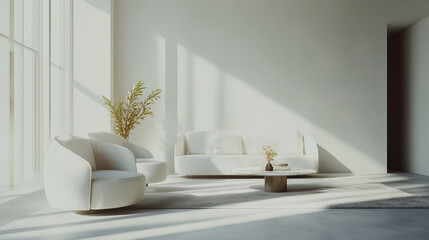 白と部屋とソファ