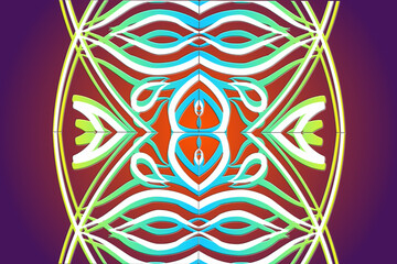 Fototapeta premium Luxurious batik flower line art pattern of indonesian culture traditional background