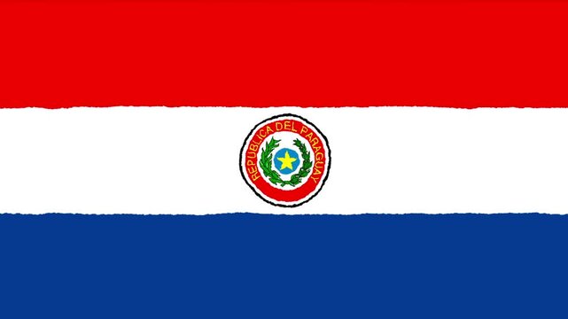手描き風のパラグアイの国旗です。