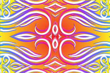  Luxurious batik flower line art pattern of indonesian culture traditional background