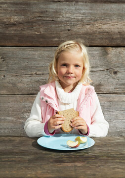 Portrait of Girl With Sandwich