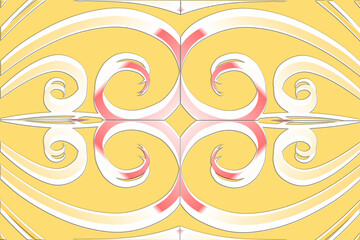 colourful Luxurious batik flower line art pattern of indonesian culture traditional background