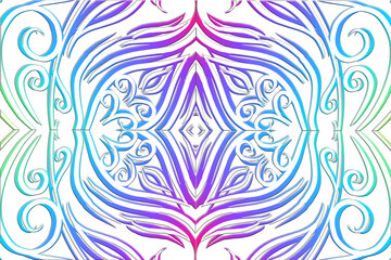 colourful Luxurious batik flower line art pattern of indonesian culture traditional background