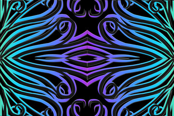 colourful Luxurious batik flower line art pattern of indonesian culture traditional background