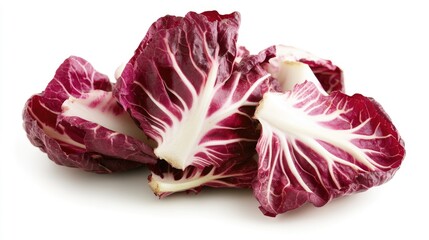 Obraz premium Red radicchio salad isolated on a white background