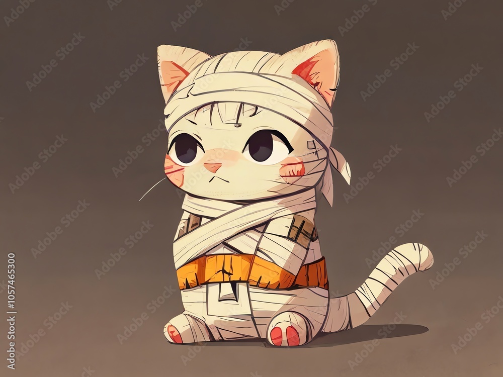 Sticker Cute Mummy Cat