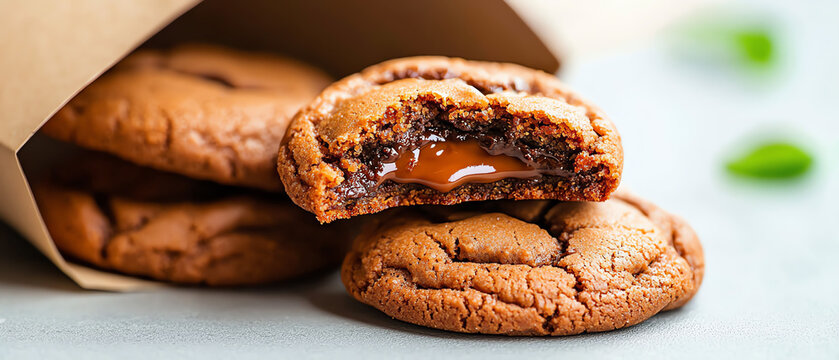 Indulge in decadent chocolate-stuffed cookies a gooey center delight that will melt your heart