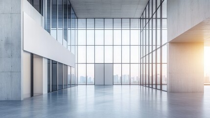 Obraz premium Contemporary office structure showcasing architectural features Professional backdrop for corporate settings