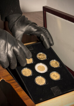 Germany, North Rhine Westphalia, Burglary stealing gold and silver coins