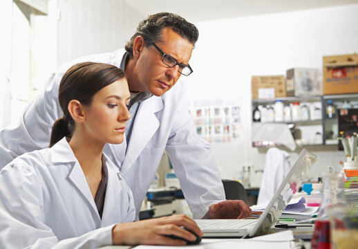 Scientists Using Laptop Computer