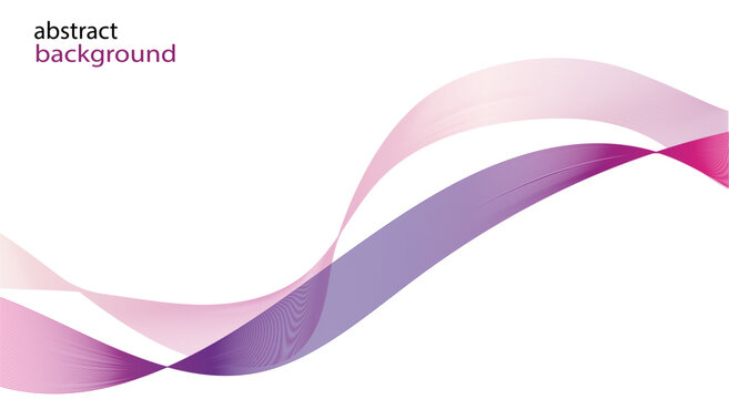 Abstract design featuring smooth, wavy lines in soft pink and purple shades, set against a clean white background