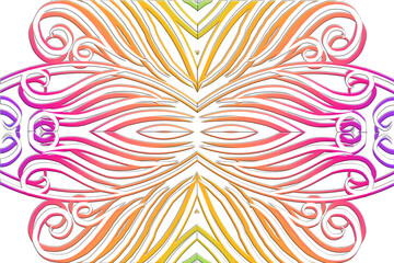 colourful Luxurious batik flower line art pattern of indonesian culture traditional background