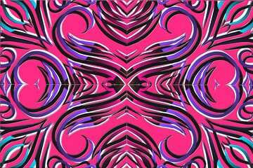 colourful Luxurious batik flower line art pattern of indonesian culture traditional background