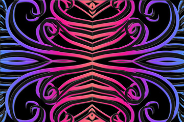 colourful Luxurious batik flower line art pattern of indonesian culture traditional background