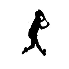 Silhouette of a man playing tennis