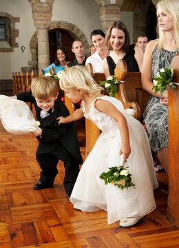 Ringbearer and Flowergirl at Wedding