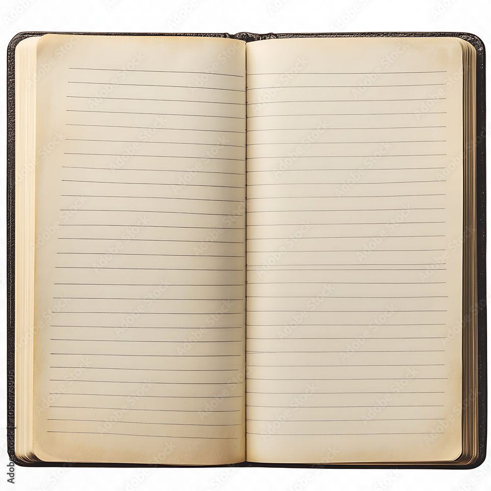 Poster blank open notebook isolated on white background