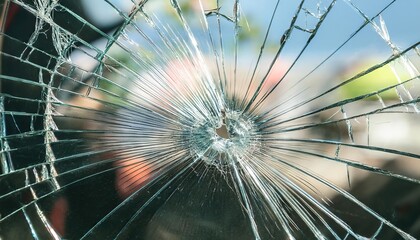 Obraz premium Broken glass window car background 