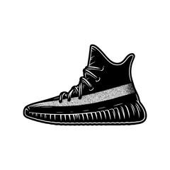 Shoe silhouette vector with white background. Sneakers silhouette 