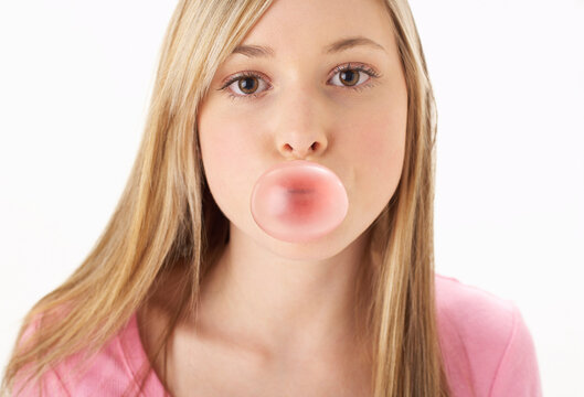 Girl Chewing Bubblegum