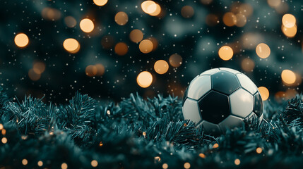 Fototapeta premium soccer ball christmas ornament and christmas decoration