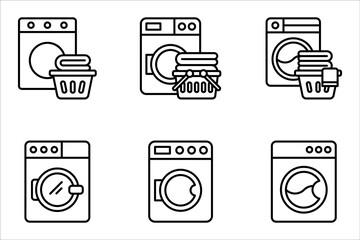 washing machine icon set. electric appliances icon vector illustration on white background