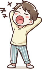 Obraz premium a cartoon of a person with arms raised in the air