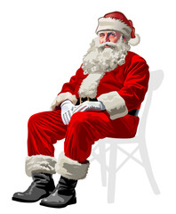 Vector Template Santa Claus in a sitting pose isolated