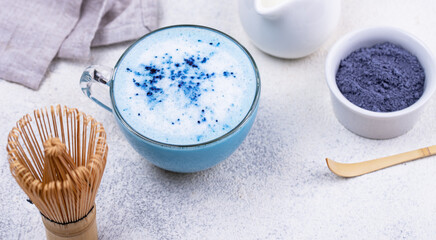Matcha tea set on marble surface
