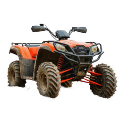 Obraz premium ATV navigating rugged off-road terrain. isolated on transparency background