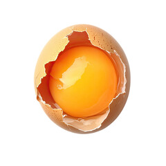 Fresh Egg with Broken Shell and Yellow Yolk