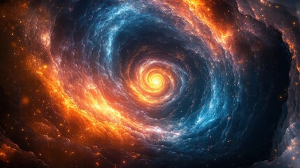 Obraz premium A swirling cosmic vortex of vibrant colors representing a galaxy.