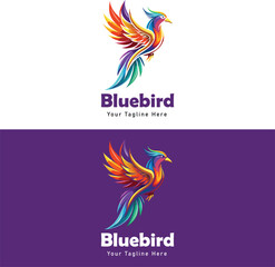 Blue Bird Mascot Logo
