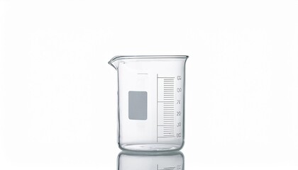 Beaker on White Background Isolated. Full Shot of Medical Devices.