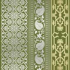 wedding card design, traditional paisley floral pattern , royal India	