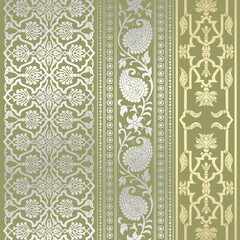 wedding card design, traditional paisley floral pattern , royal India	