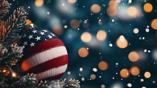 american flag inspired christmas ornament