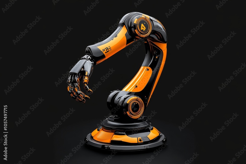 Aufkleber Minimalist line art of a robotic arm, capturing the simplicity and functionality of industrial automation, symbolizing precision and efficiency